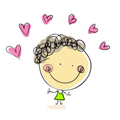 Vector painted character, children's illustration