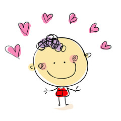 Vector painted character, children's illustration