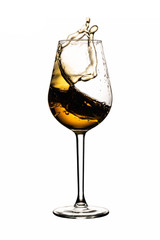 Drinks in glass glasses, glasses, on white background