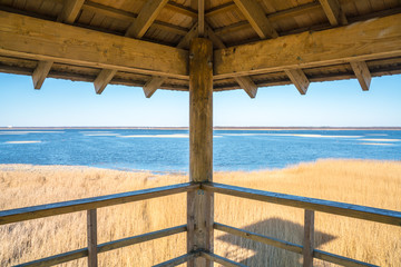 View from the observation tower of the lake in Liepaja.