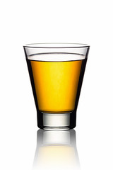 Drinks in glass glasses, glasses, on white background