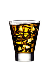 Drinks in glass glasses, glasses, on white background