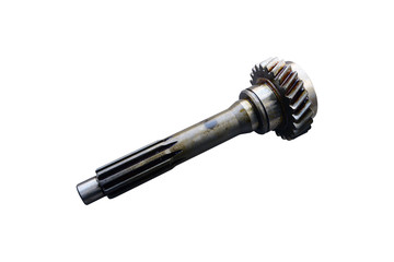 secondary shaft of the gearbox of the car isolated on white background