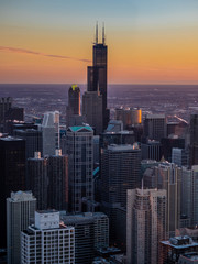 Obraz premium Chicago at sunset