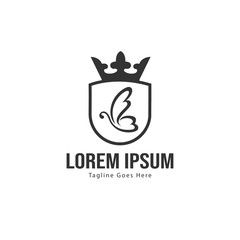 Butterfly logo template design. Minimalist Butterfly logo with modern frame vector design