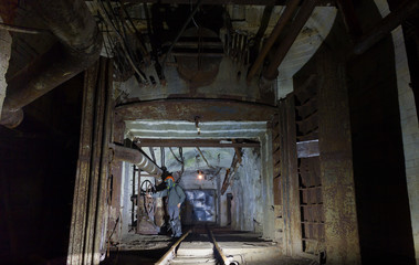 Fototapeta na wymiar Underground mine equipment