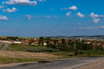 village landscape pictures, a muslim turkish village landscape,