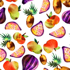 vegetarian pattern with fruits and vegetables