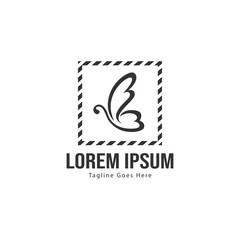Fototapeta premium Butterfly logo template design. Minimalist Butterfly logo with modern frame vector design