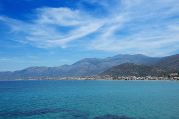 The view on shore of Crete island, Greece