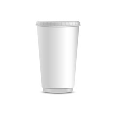Blank white coffee cup realistic mockup