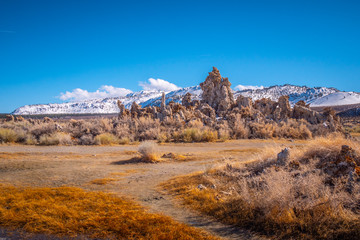 Tufa towers columns of limestone at Mono Lake - travel photography
