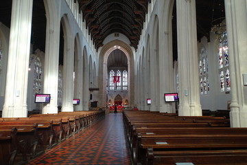 Fototapeta na wymiar Inside St Edmundsbury Cathedral - Bury St Edmunds, Suffolk, England, UK