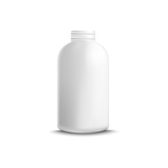Blank plastic container or bottle for liquid cosmetic vector mockup isolated.