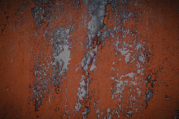 old red wall showered paint. red background texture.