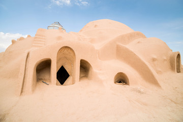 Sandy rooftops of traditional buildings