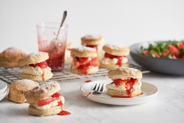 Strawberry and cream scones.