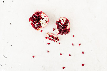pomegranate on white
