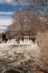 Abandoned flow control gates on Blackstone River