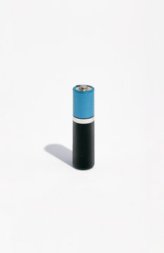 Battery On Simple White Background