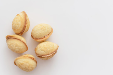 Fototapeta na wymiar cookies nuts with condensed milk