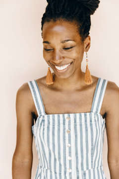 Beautiful african american woman smiling