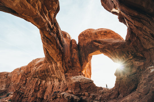 Huge desert rock arches