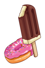 ice lolly and donut