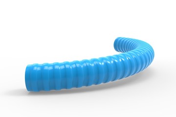 Plastic ribbed hose 3d illustration