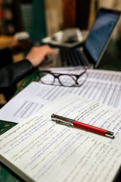 Female writer working