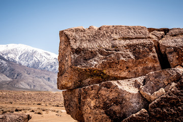 Ancient Petroglyphs at Chalfant Valley in the Eastern Sierra - travel photography