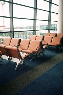 Empty airport lounge