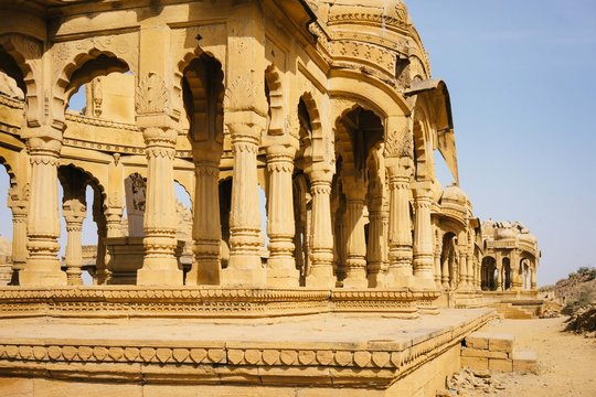 Details of columns in Bada Bagh Royal Cenotaphs