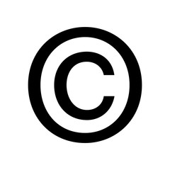 Copyright symbol icon flat vector illustration design