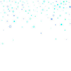 Blue, cyan, turquoise glitter stars confetti