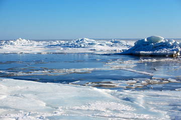 Ice hummocks on the Baltic Sea