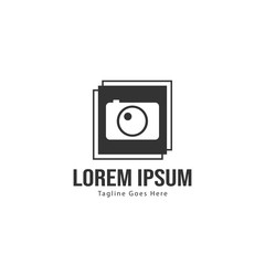 Photography logo template design. Photography logo with modern frame isolated on white background