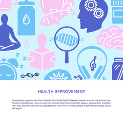 Health improvement concept background in flat style with place for text