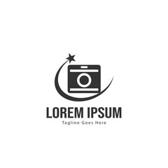 Photography logo template design. Photography logo with modern frame isolated on white background