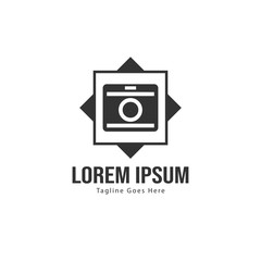 Photography logo template design. Photography logo with modern frame isolated on white background
