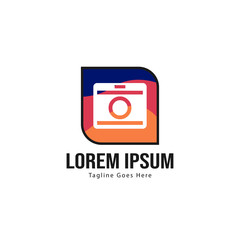 Photography logo template design. Photography logo with modern frame isolated on white background