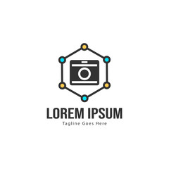 Photography logo template design. Photography logo with modern frame isolated on white background