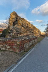 Sunset view of Ruins of fortifications in ancient Roman city of Diocletianopolis, town of Hisarya, Plovdiv Region, Bulgaria