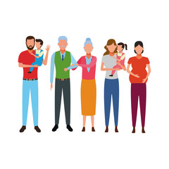 Fototapeta premium family avatar cartoon character