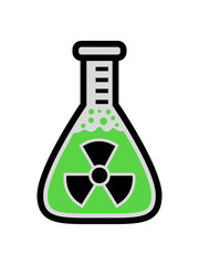 radioaktives symbol atomar uran strahlung reagenzglas grüne flüssigkeit reagenzgläschen labor glas flasche messen wissenschaft forscher forschen chemie alchemie testen behälter glas wissen © Style-o-Mat-Design