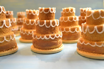Traditional cupcakes sweet dessert. Fresh bakery. Birthday decoration.