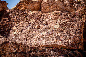 Ancient Petroglyphs at Chalfant Valley in the Eastern Sierra - travel photography