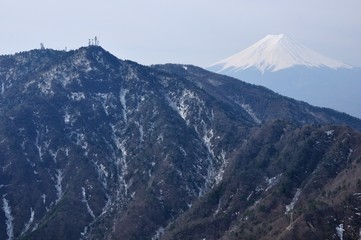 富士山と三ツ峠山