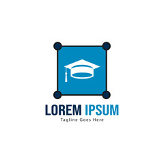 University logo template design. University logo with modern frame isolated on white background