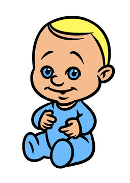 Little baby kid boy overalls character cartoon illustration isolated image